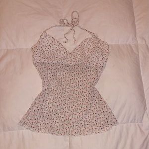 Papaya Floral halter V neckline top cami top SIZE XS/S